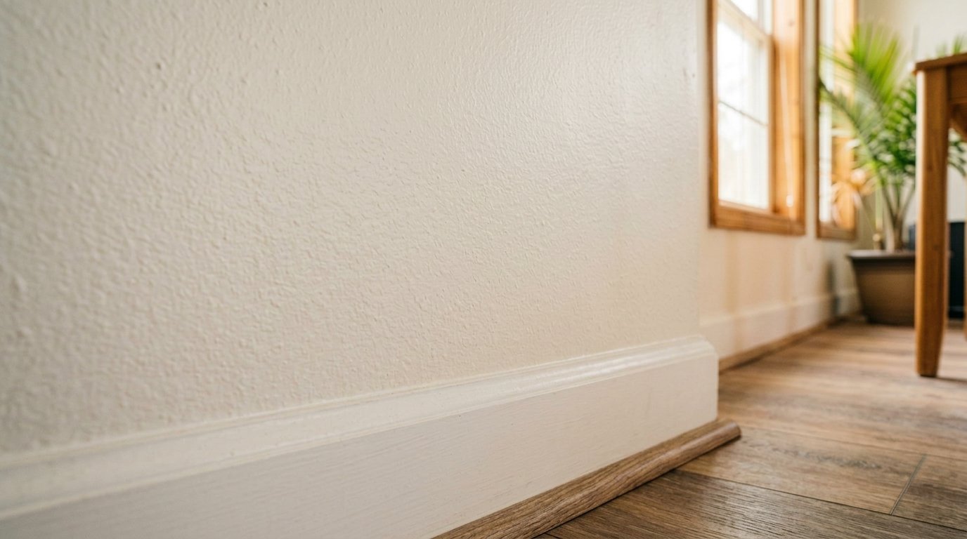 Smooth, seamless repaired drywall wall in Orlando home after texture matching and paint